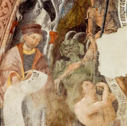 Fresko, Abtei Novacella, Brixen, Trentino-Südtirol, Italien